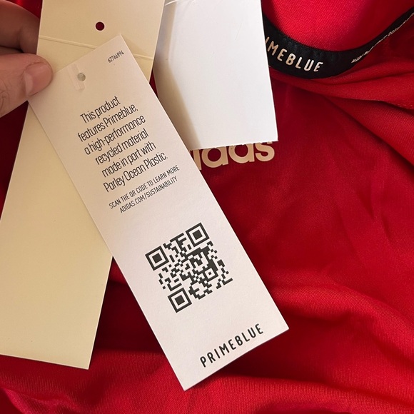 NWT Adidas Men’s Sideline 1/4-Zip Knit Pullover M Red / White - Picture 12 of 16